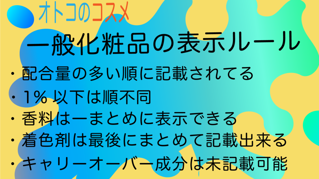 一般化粧品の表示ルール